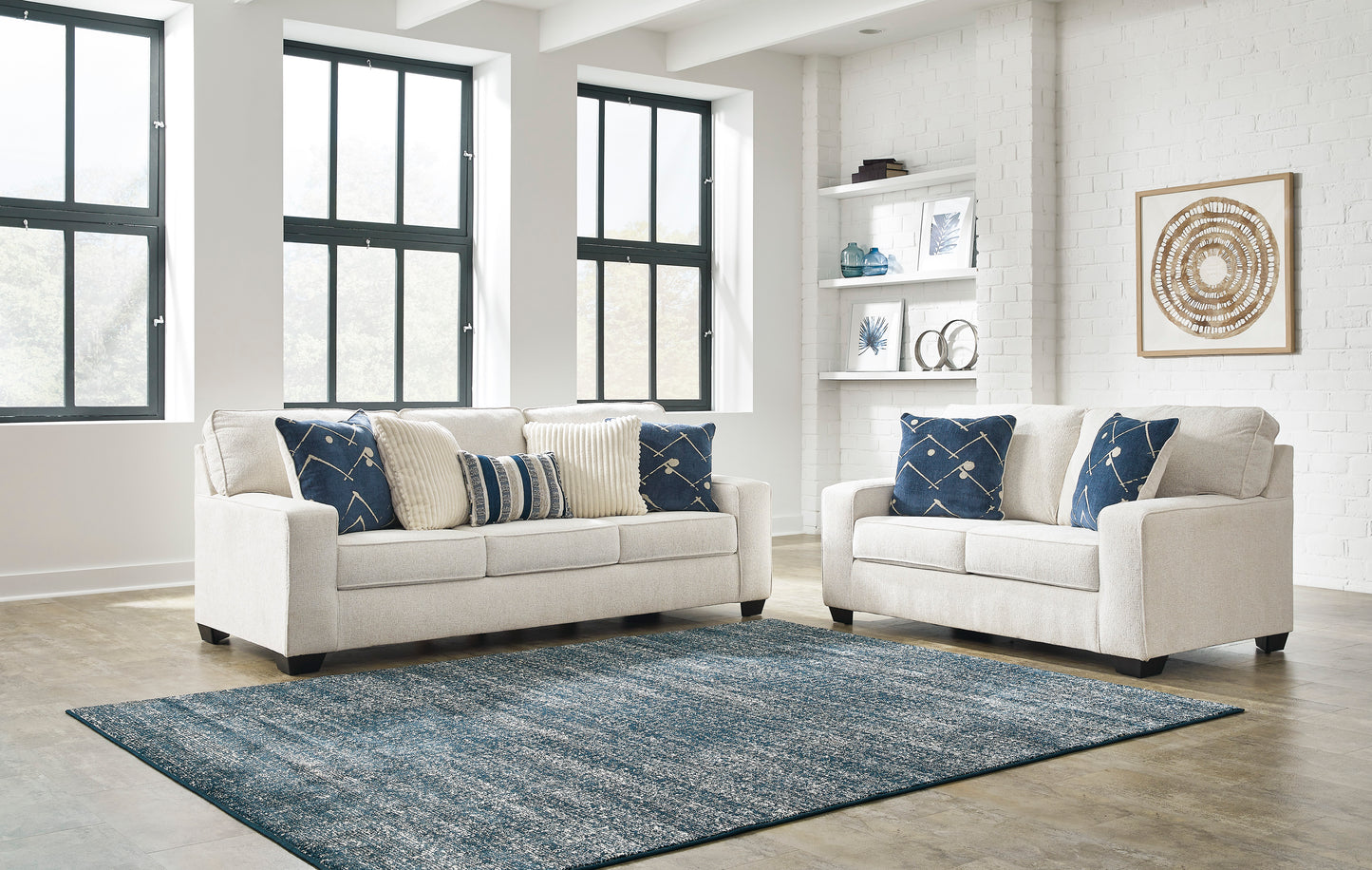 Padova Sofa and Loveseat; Ivory