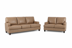 Cornet Pike Sofa and Loveseat; Toffee