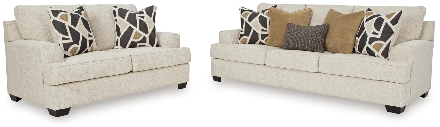 Heartcort Sofa and Loveseat; Quartz