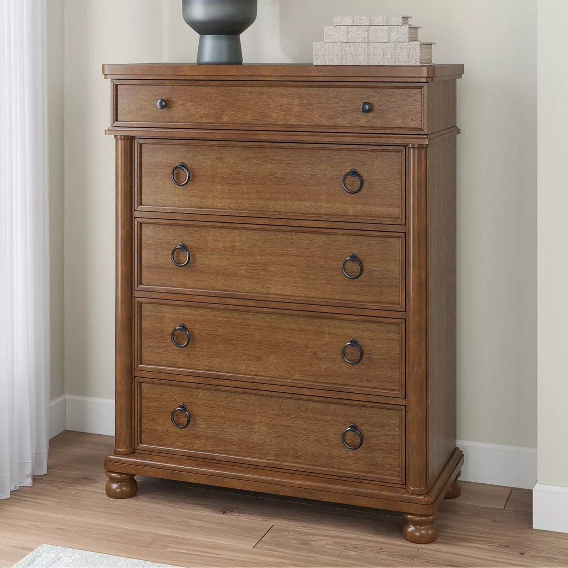 Chadworth King Poster Bed Set; Brown