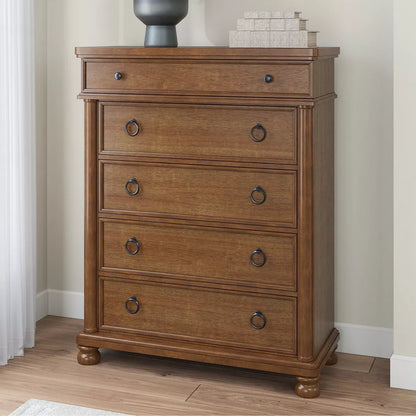 Chadworth King Poster Bed Set; Brown