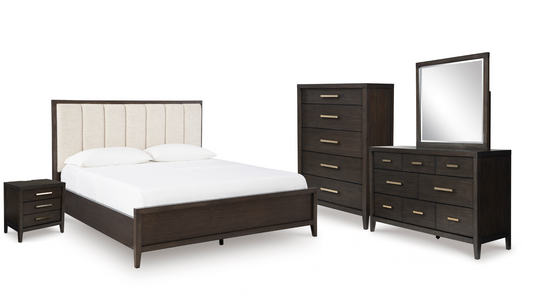 Westonfort Calfornia King Size Bed, Chest of Drawers, Dresser & Mirror and Nightstand