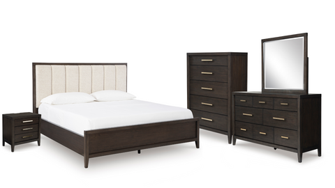 Westonfort Calfornia King Size Bed, Chest of Drawers, Dresser & Mirror and Nightstand