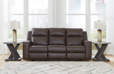 Lavenhorne Reclining Sofa with Drop Down Table; Umber