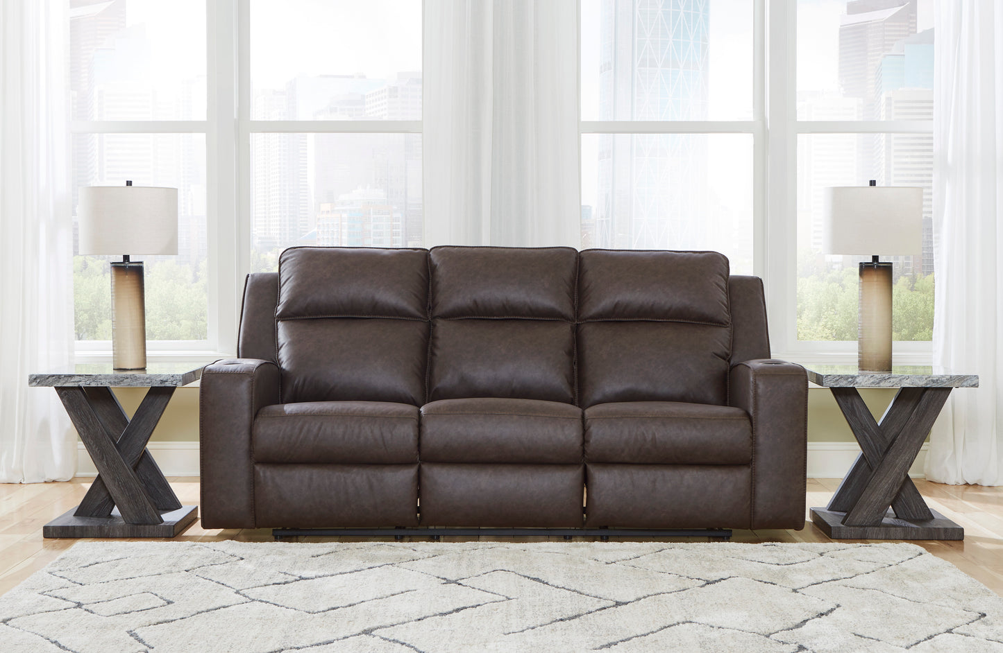 Lavenhorne Reclining Sofa, Loveseat and Recliner; Umber