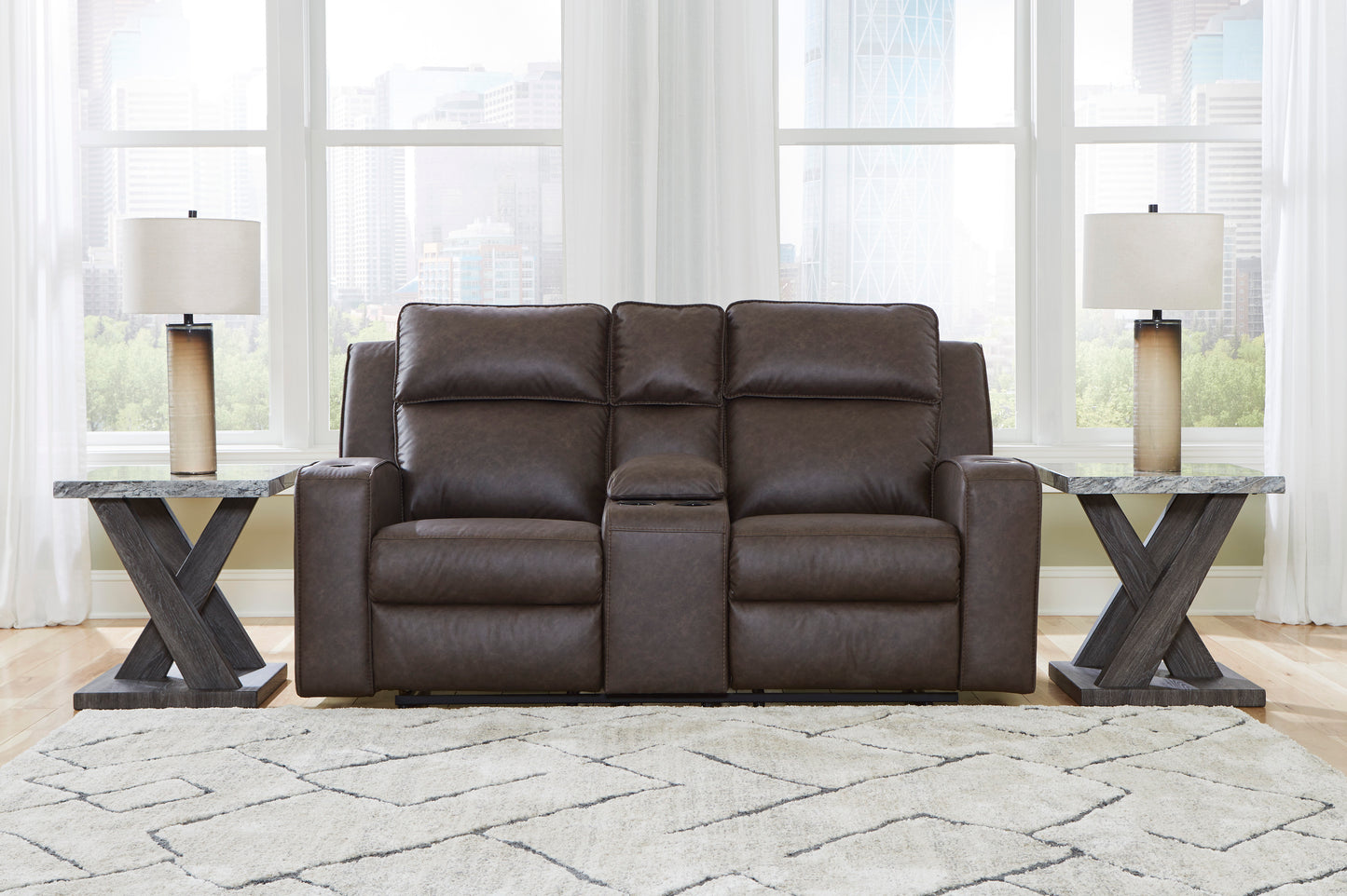 Lavenhorne Reclining Sofa, Loveseat and Recliner; Umber