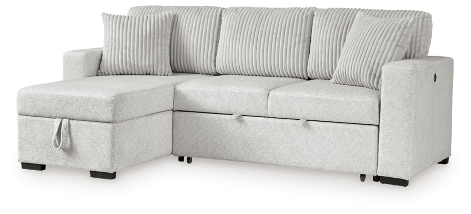 Poppleton 2-Piece Sectional with Pop Up Sleeper and Chaise; Alloy
