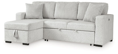 Poppleton 2-Piece Sectional with Pop Up Sleeper and Chaise; Alloy