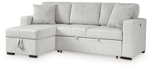 Poppleton 2-Piece Sectional with Pop Up Sleeper and Chaise; Alloy