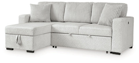Poppleton 2-Piece Sectional with Pop Up Sleeper and Chaise; Alloy