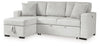 Poppleton 2-Piece Sectional with Pop Up Sleeper and Chaise; Alloy