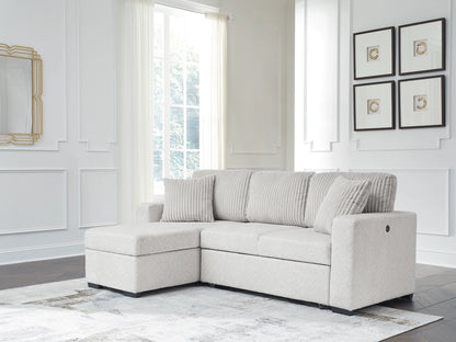 Poppleton 2-Piece Sectional with Pop Up Sleeper and Chaise; Alloy