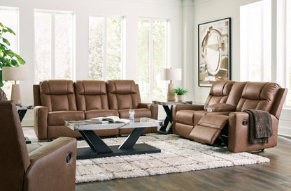 Mackmenville Reclining Sofa Set; Caramel