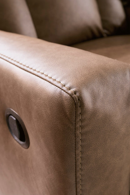 Mackmenville Reclining Sofa Set; Caramel