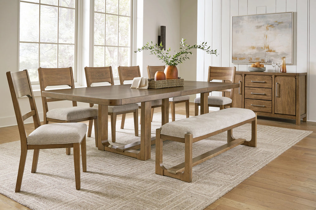 Cabalynn Dining Table 6 Chairs, 1 Bench