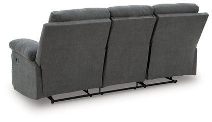 Tarrant REC Sofa w/Drop Down Table;Charcoal