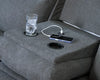 Tarrant REC Sofa w/Drop Down Table;Charcoal