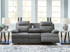 Tarrant REC Sofa w/Drop Down Table;Charcoal