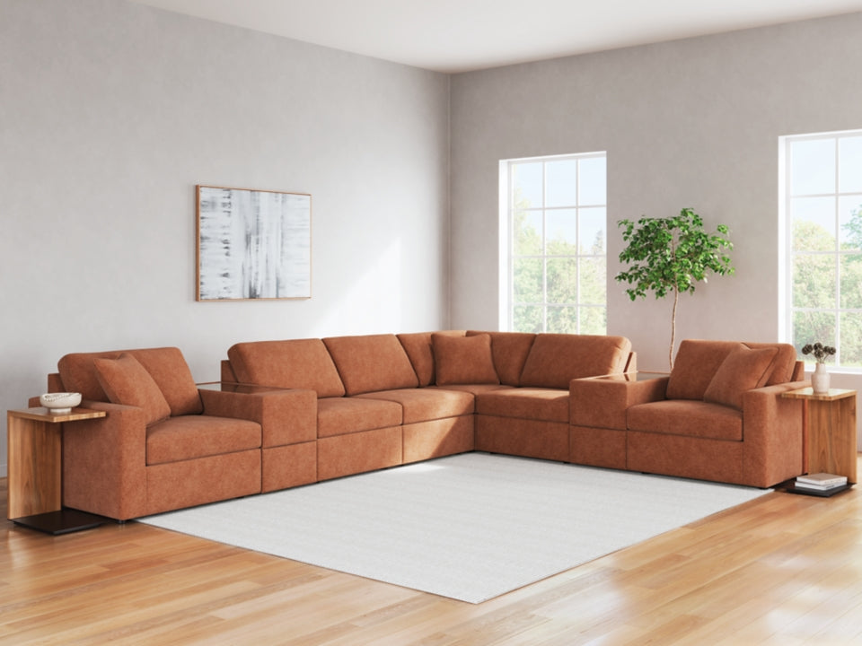 Modmax 8-Piece Sectional with Storage Consoles; Spice