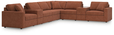 Modmax 8-Piece Sectional with Storage Consoles; Spice