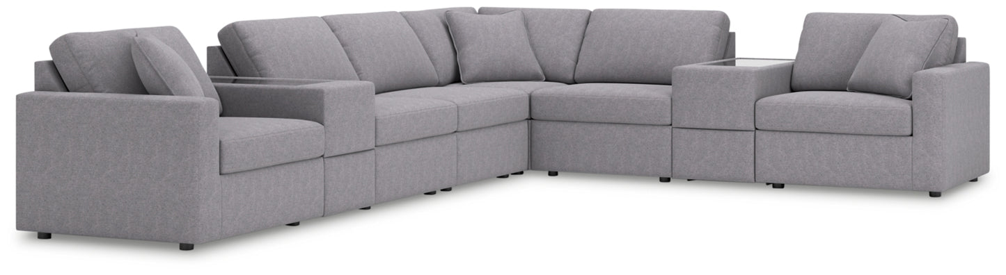 Modmax 8-Piece Sectional with Storage Consoles; Granite