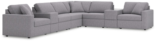 Modmax 8-Piece Sectional with Storage Consoles; Granite