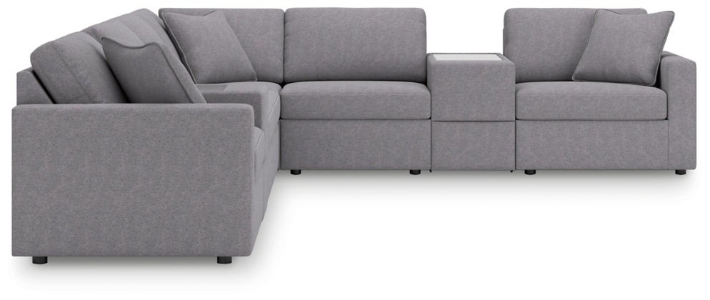 Modmax 8-Piece Sectional with Storage Consoles; Granite