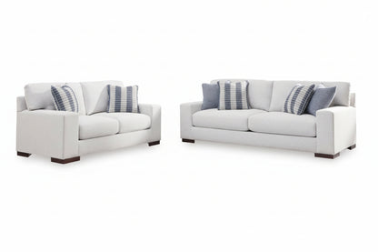 Belvoir Sofa and Loveseat; Snow
