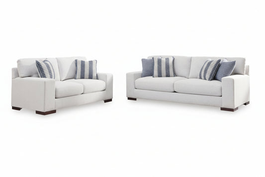 Belvoir Sofa and Loveseat; Snow
