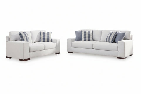 Belvoir Sofa and Loveseat; Snow