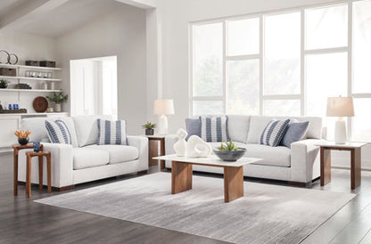 Belvoir Sofa and Loveseat; Snow