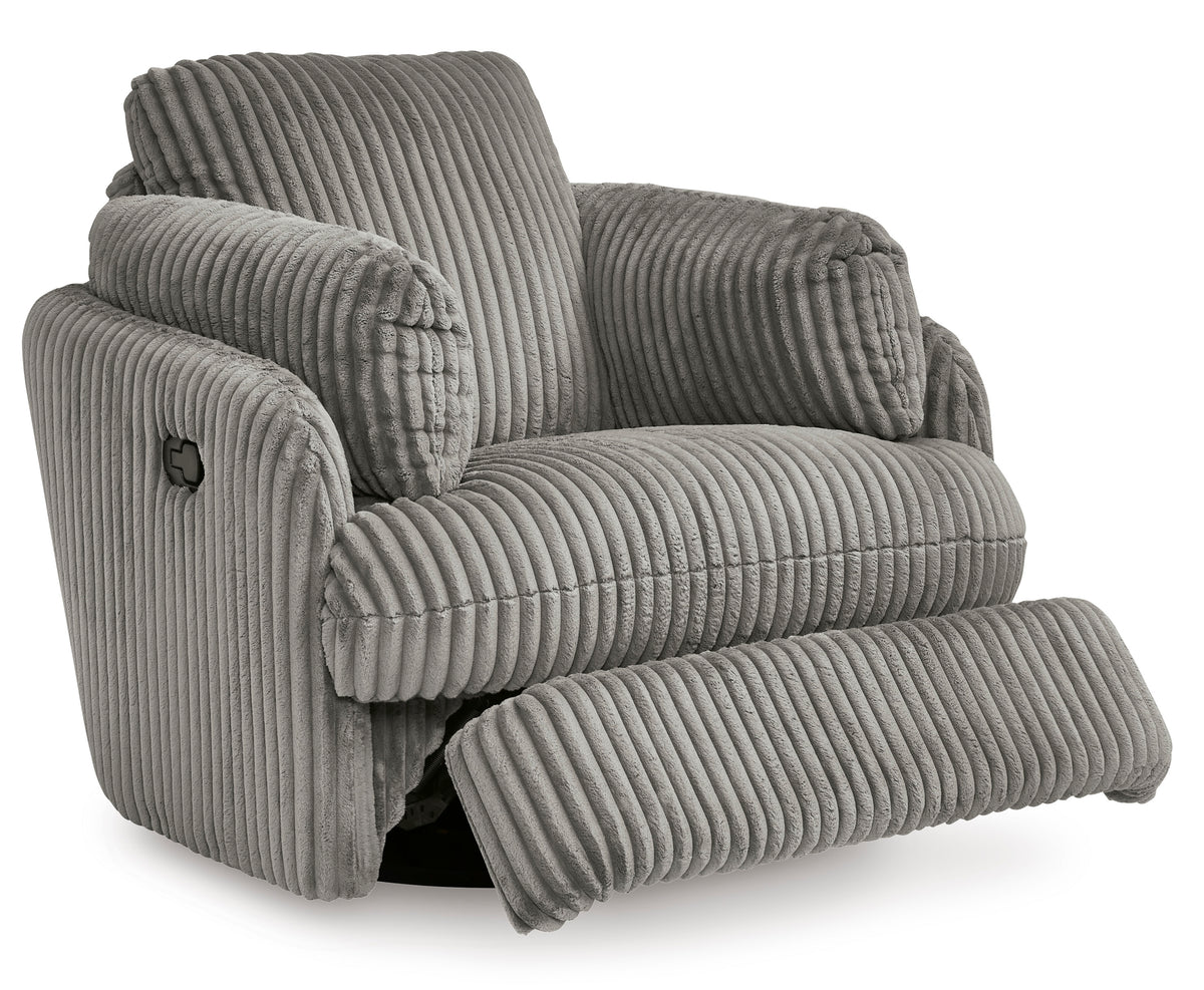 Tie-Breaker Swivel Glider Recliner; Fog