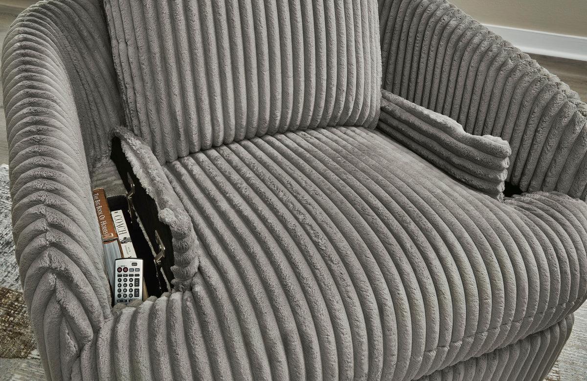 Tie-Breaker Swivel Glider Recliner; Fog