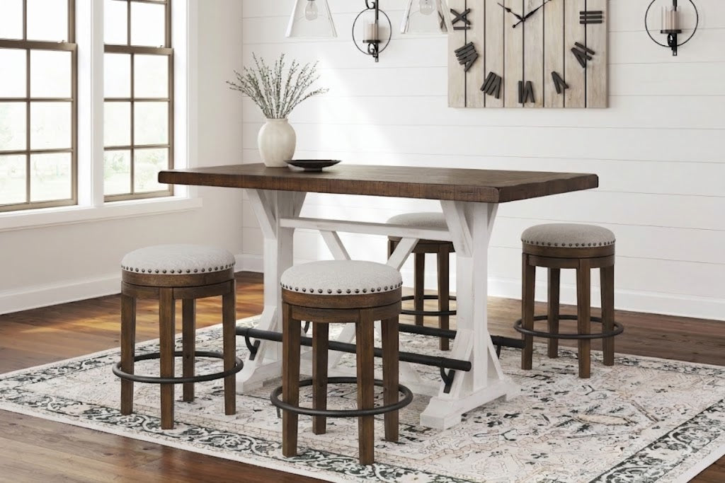 Valebeck Counter Height Dining Table and 4 Stools