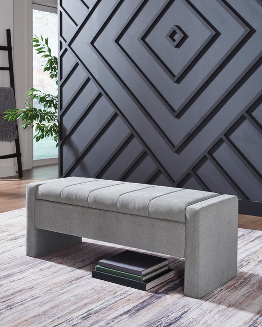 Akselman Storage Bench; Gray