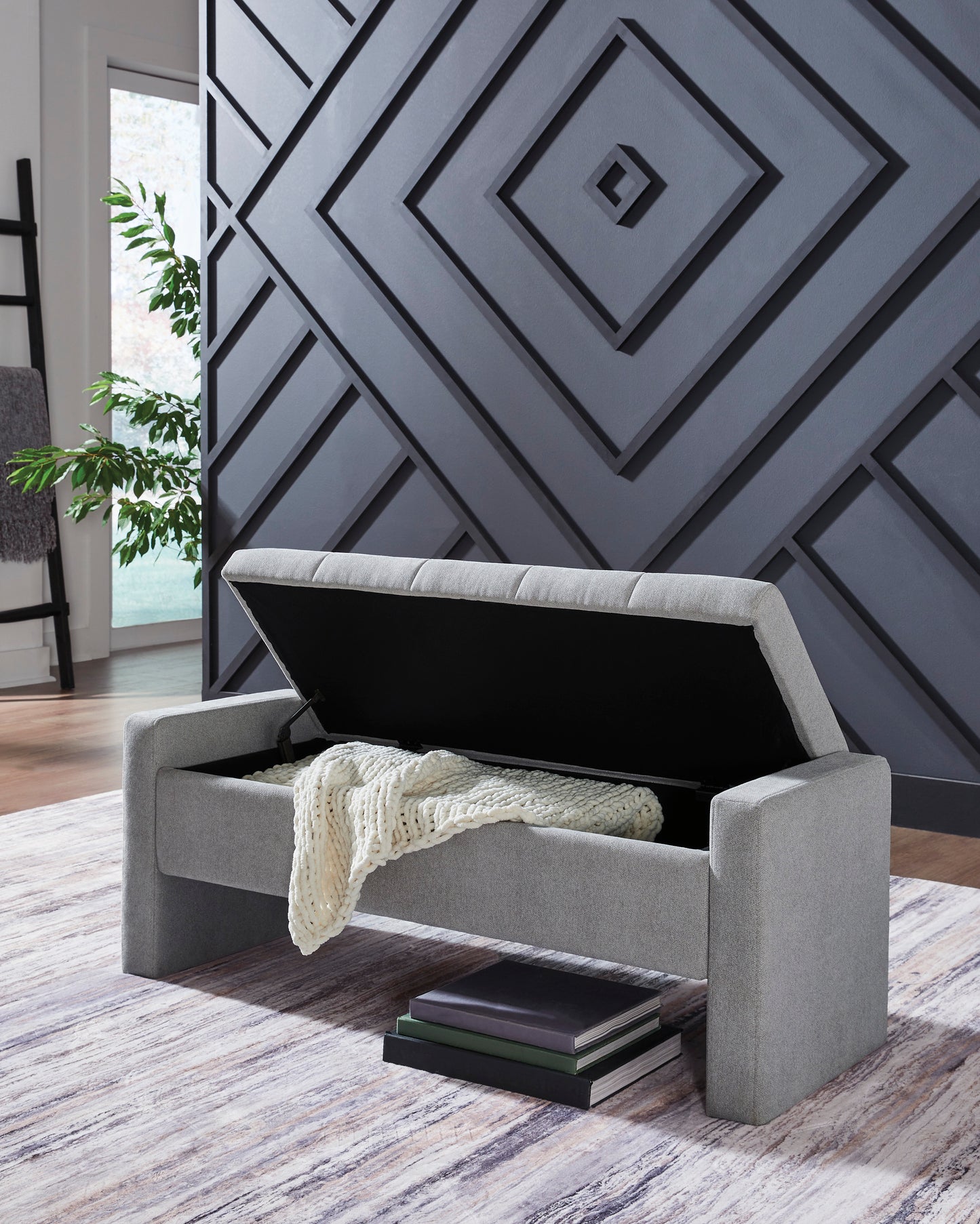 Akselman Storage Bench; Gray