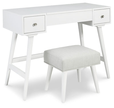 Thadamere Vanity with Stool (White)