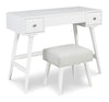 Thadamere Vanity with Stool; White