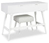 Thadamere Vanity with Stool; White