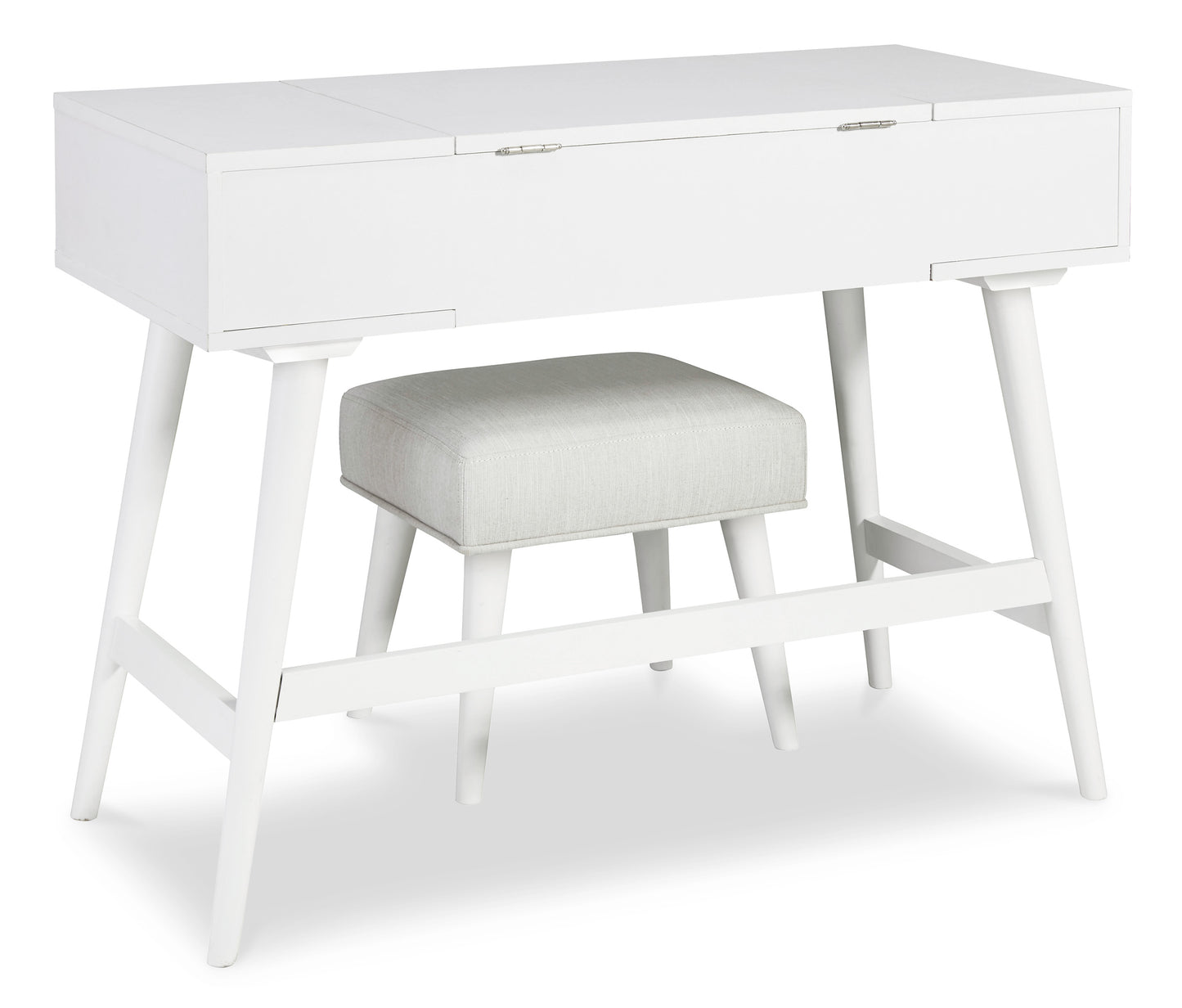 Thadamere Vanity with Stool; White