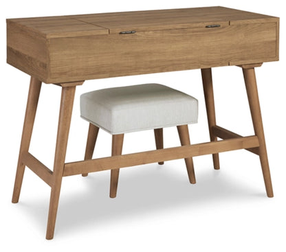 Thadamere Vanity with Stool; Light Brown