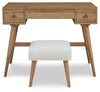 Thadamere Vanity with Stool; Light Brown