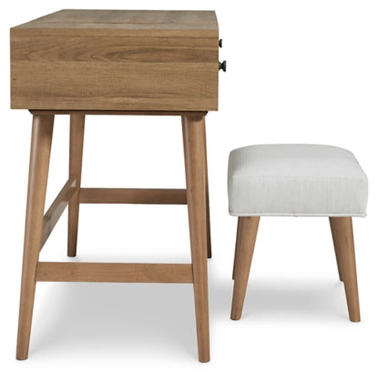 Thadamere Vanity with Stool; Light Brown