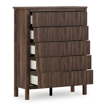 Cadmori Five Drawer Chest; Brown