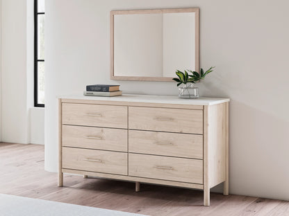 Cadmori Dresser and Mirror; Two-Tone