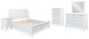 Trulani King Sleigh Storage Bed with Mirrored Dresser, Chest and Nightstand