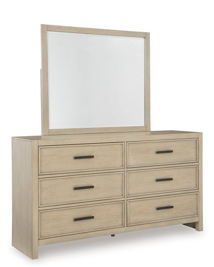 Calmoro King Size Bed, Chest of Drawers, Dresser & Mirror and Nightstand