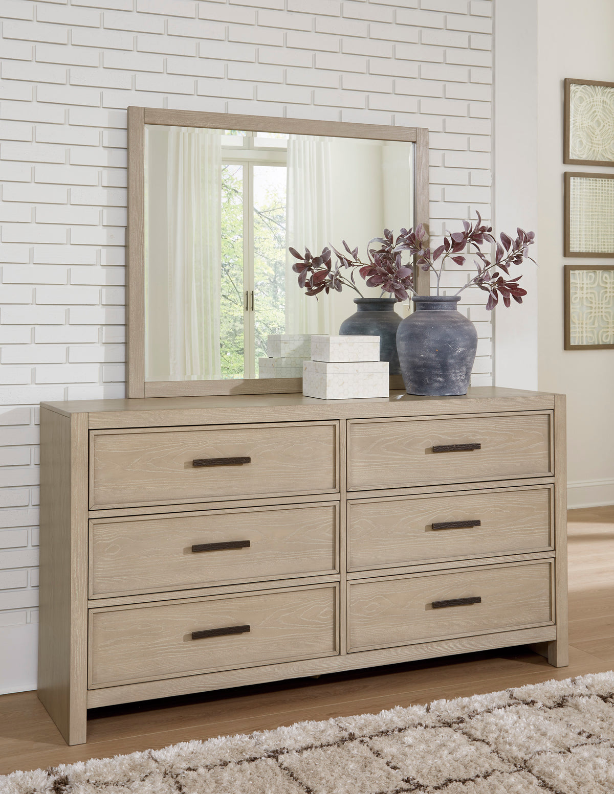 Calmoro King UPH Panel Bookcase Bed Set; Gray Wash