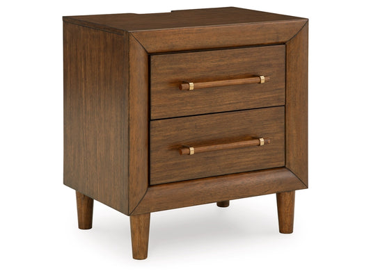Lyncott Two Drawer Night Stand; Brown