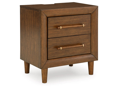 Lyncott Two Drawer Night Stand; Brown